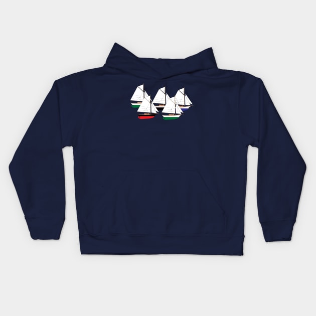 Friendship Sloop Sailboat Kids Hoodie by CHBB